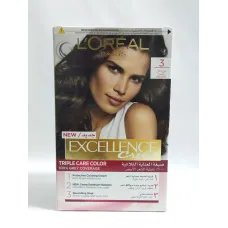 Coloration triple soin excellence crème 3 châtain foncé . l&rsquo;oréal