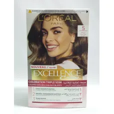 Coloration triple soin excellence crème 5 châtain clair . l&rsquo;oréal