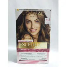 Coloration triple soin excellence crème 4.3 châtain doré . l&rsquo;oréal