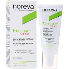 Noreva exfoliac fluide solaire matifiant spf50+