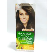 Coloration garnier naturals crème 4.1 châtain cendré profond