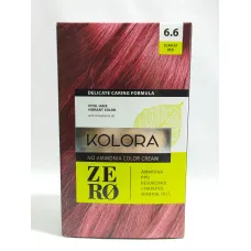 Crème colorante sans ammoniaque kolora zéro 6.6 scarlet red