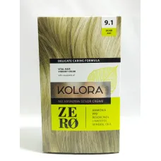 Crème colorante sans ammoniaque kolora zéro 9.1 silver ash