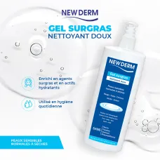 New derm gel surgras nettoyant doux 500ml
