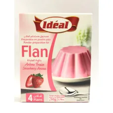 Flans fraise-4x 50 g-ideal