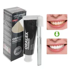 Dentifrice charbon actif + brosse 150g oralex