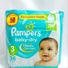 Couches pampers baby dry taille 3 midi (6-10kg) 36u