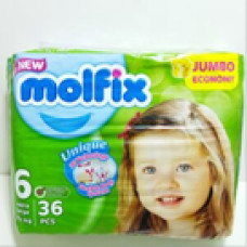 Couches molfix unique taille 6 extra large (15+kg) 36pcs