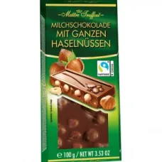 Chocolat aux lait et noisettes entières 100g maître truffout