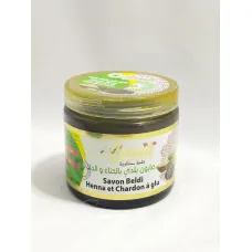 Savon beldi au henna et chardon à glu . kelaa