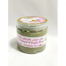 Masque naturel d&rsquo;argile blanc à l&rsquo;argan , amande et rose . kelaa